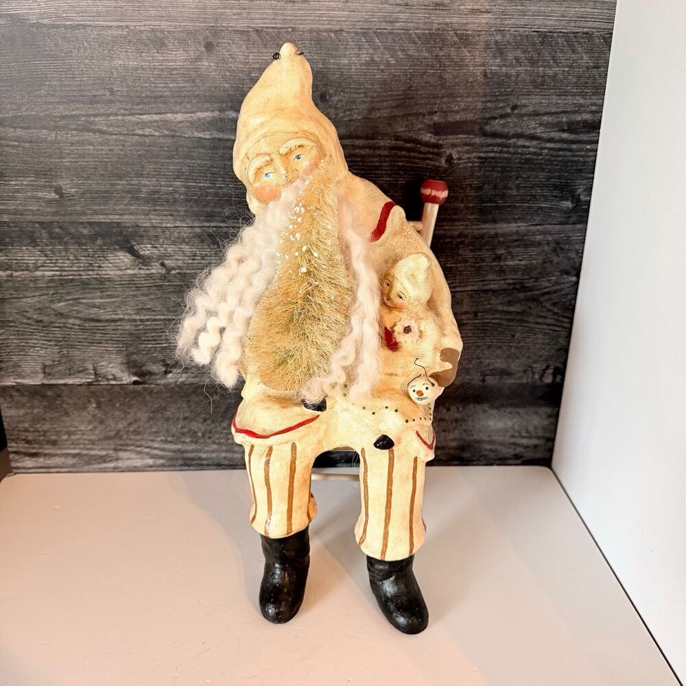 Nicol Sayre Christmas Santa Sitting In A Chair Belsnickle Vintage Midwest